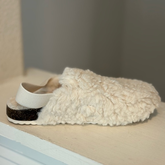 CAT & JACK Toddler Girls Mila Faux-Shearling Clog Loafer Slippers Ivory Sz 10C - Picture 5 of 9